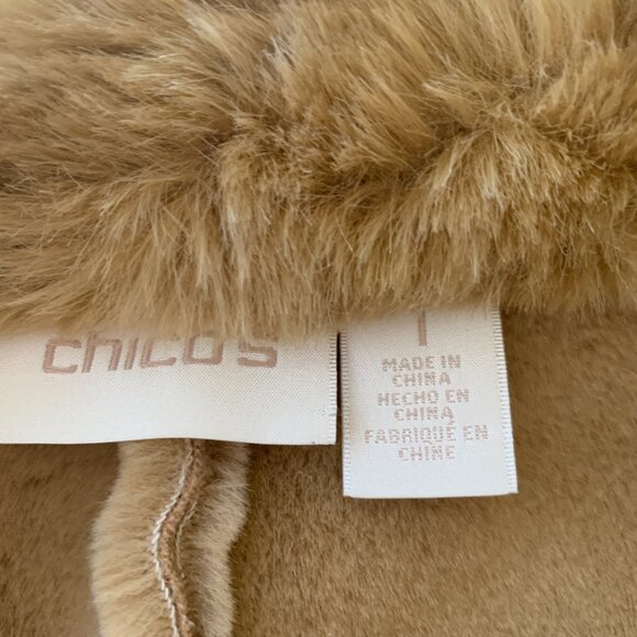 Chico’s Faux Suede Shearling Jacket Camel Penny Lane Style – Plush Lined, Chic - Picture 2 of 12